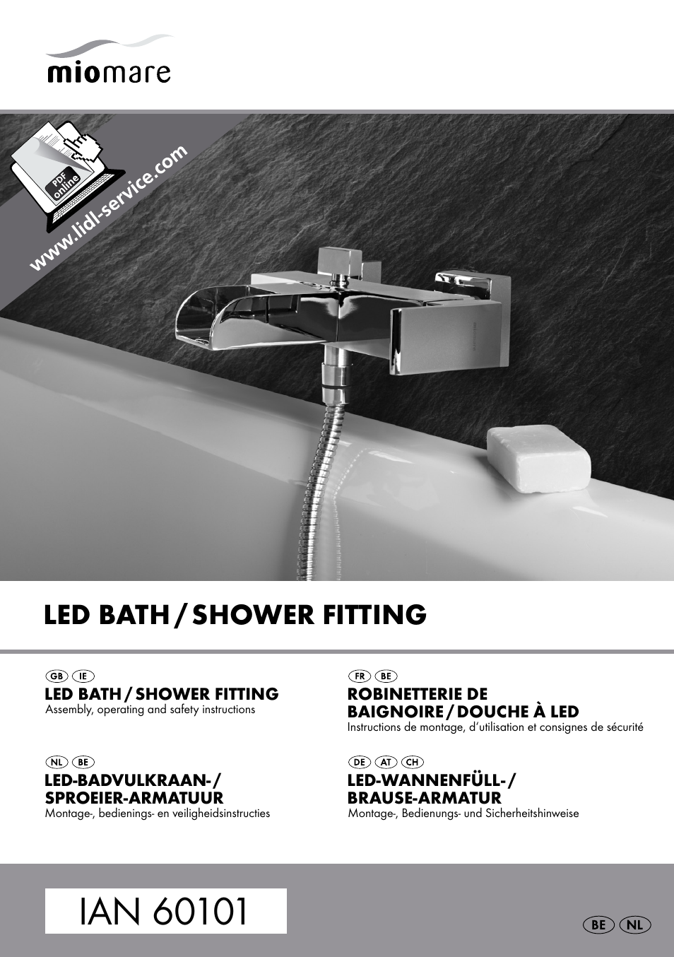 Miomare LED Washbasin Fitting / LED Bath/Shower Fitting User Manual | 37 pages
