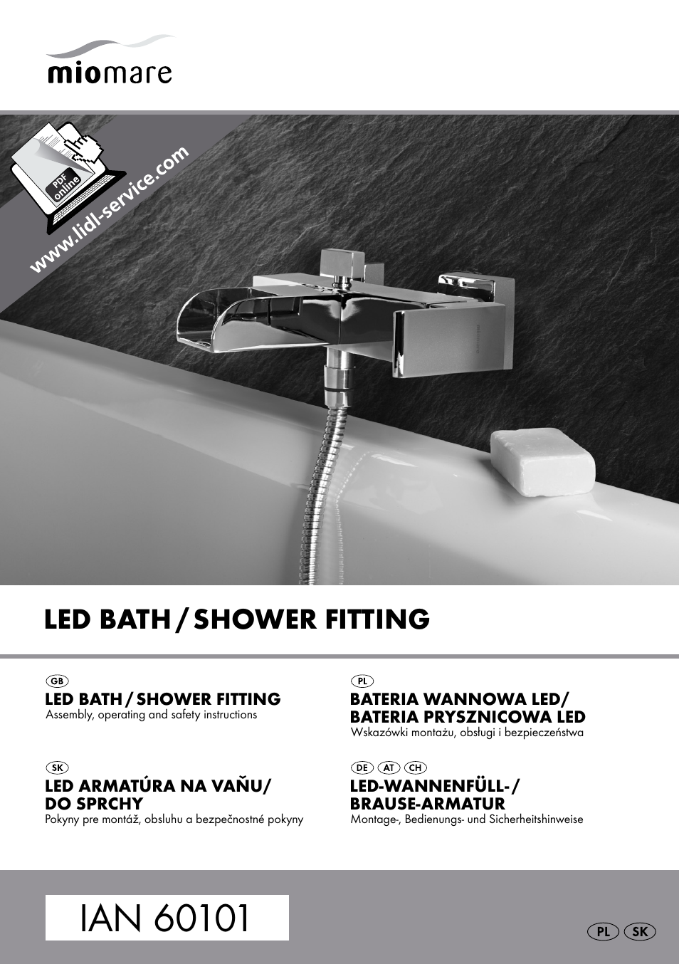 Miomare LED Washbasin Fitting / LED Bath/Shower Fitting User Manual | 37 pages