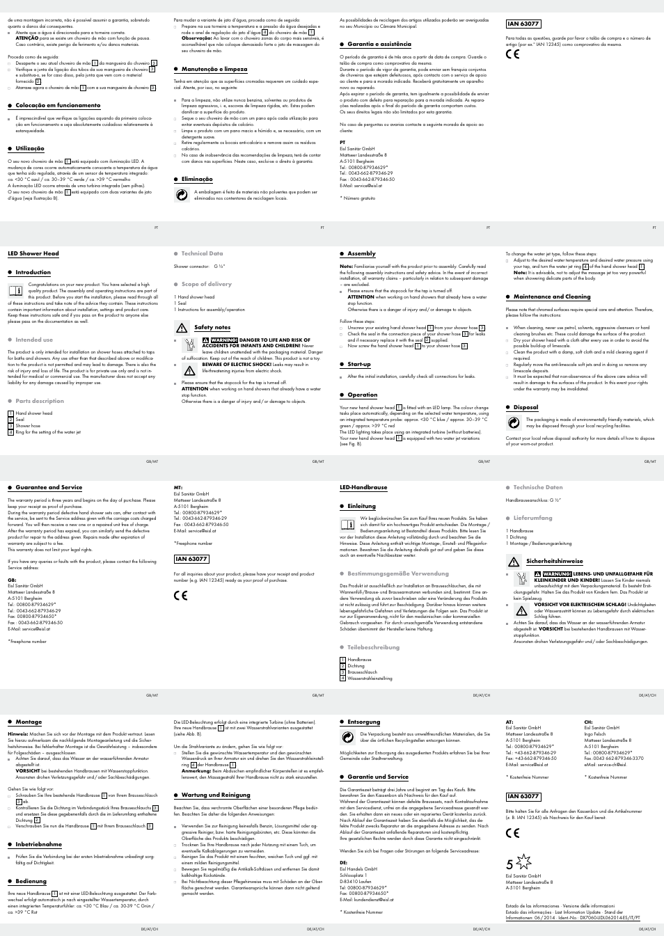 Miomare LED Shower Head User Manual | Page 2 / 2
