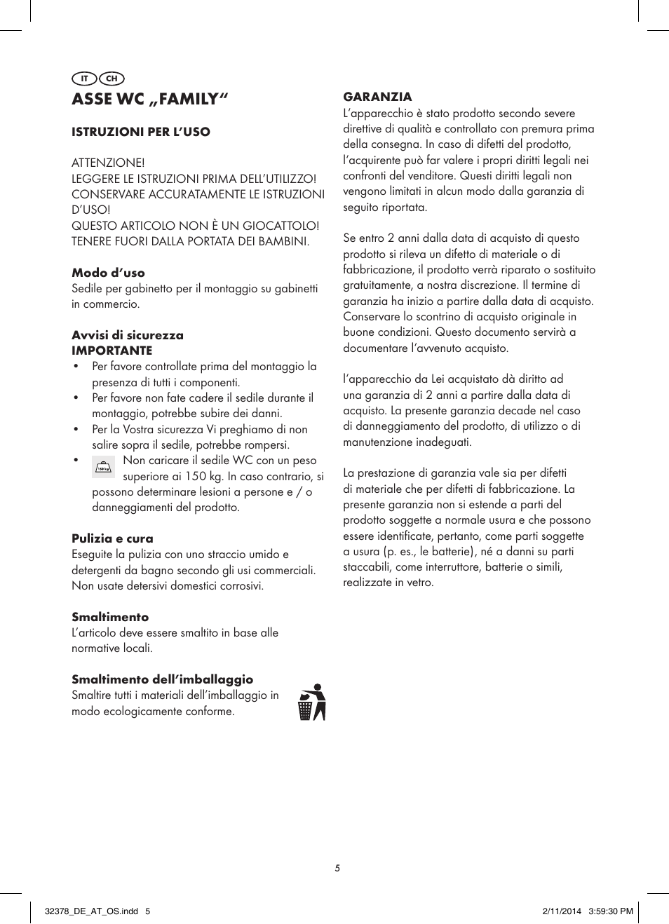 Asse wc „family | Miomare Z30832 User Manual | Page 5 / 7