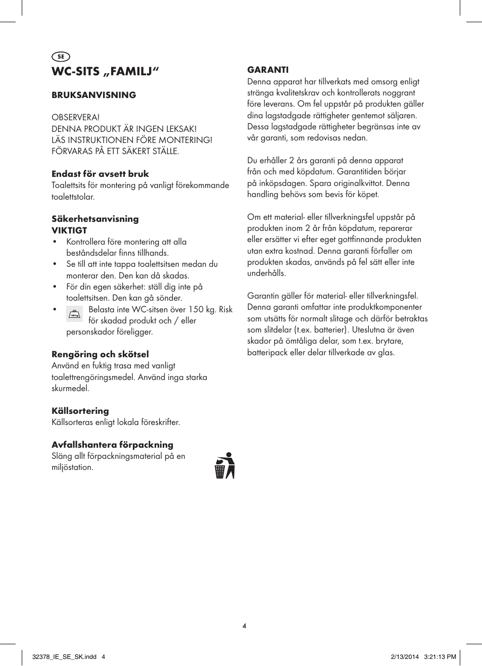 Wc-sits „familj | Miomare Z30832 User Manual | Page 4 / 6