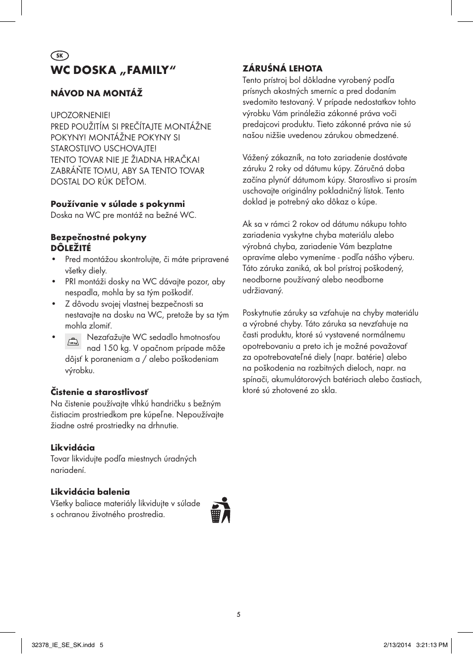 Wc doska „family | Miomare Z30832 User Manual | Page 5 / 6