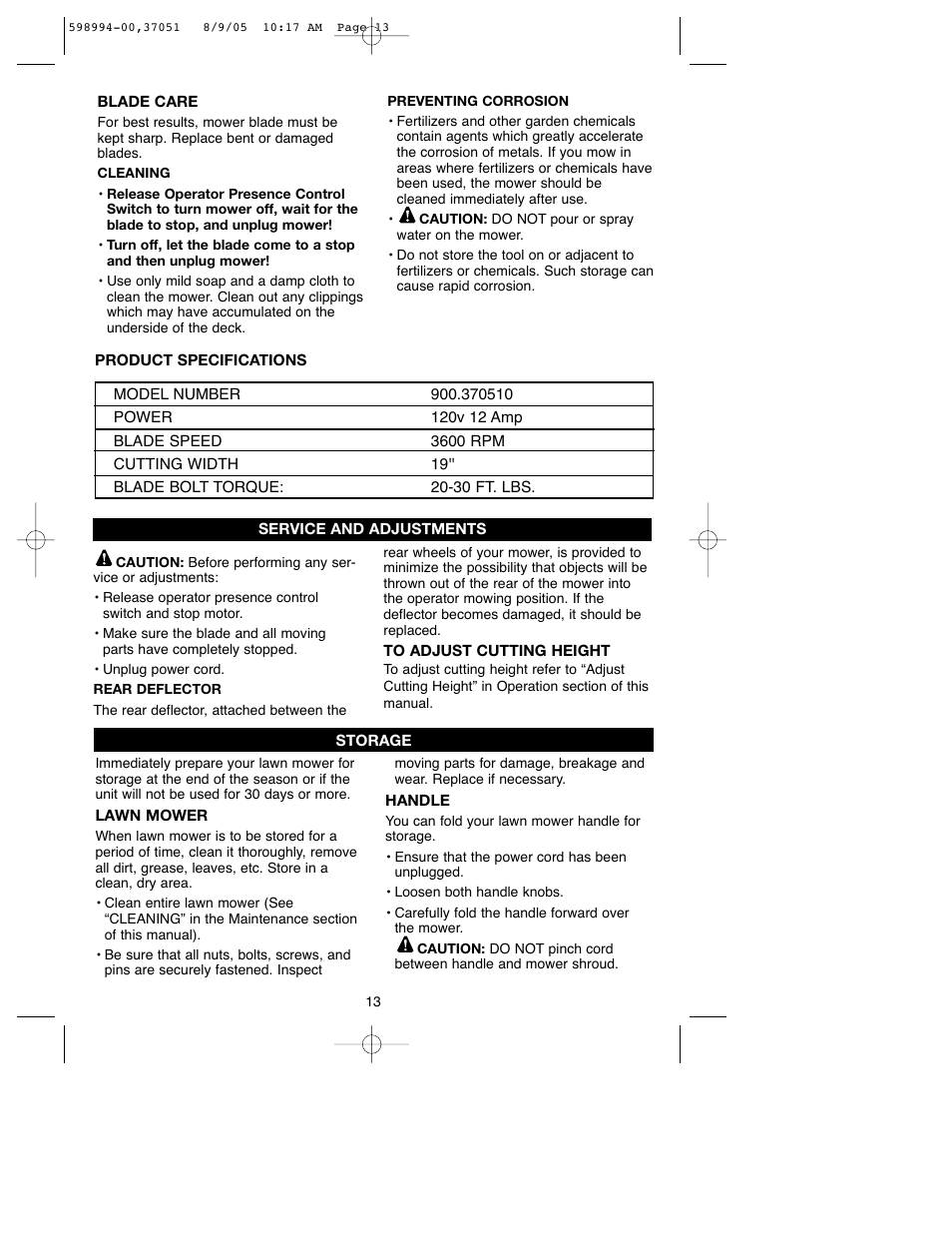 Craftsman 900.370510 User Manual | Page 13 / 33