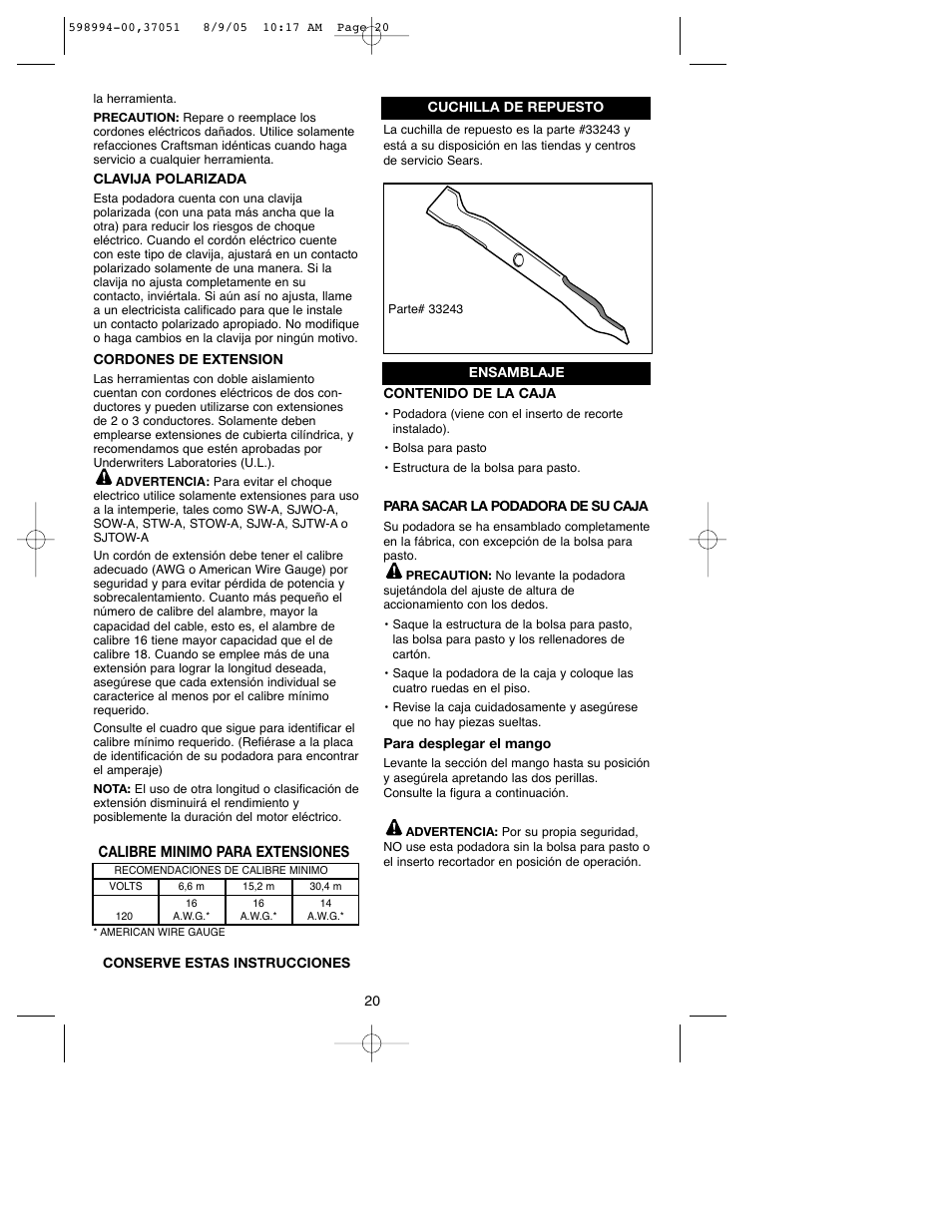 Craftsman 900.370510 User Manual | Page 20 / 33