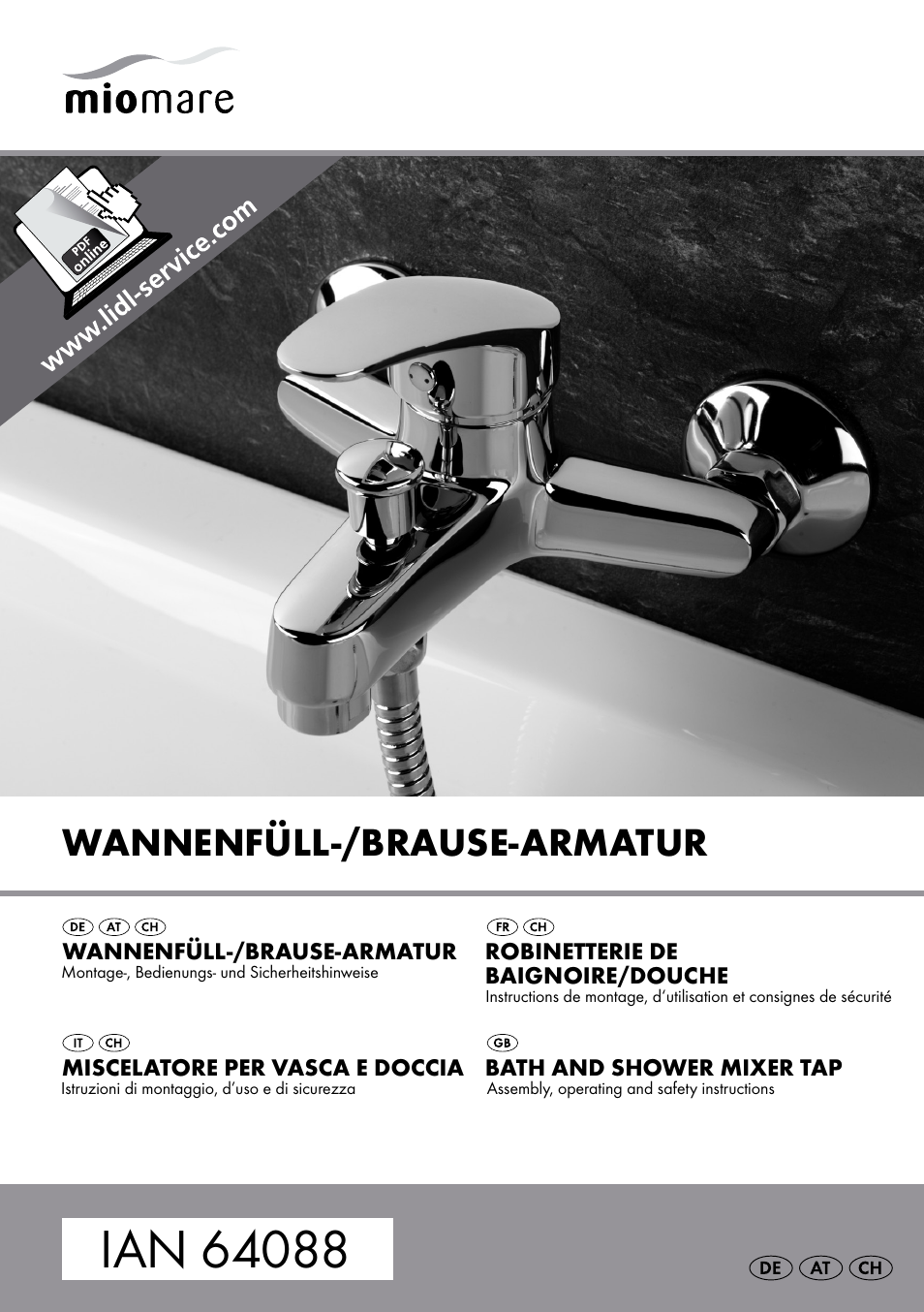 Miomare Sink Mixer Tap / Kitchen Mixer Tap / Bath and Shower Mixer Tap User Manual | 29 pages