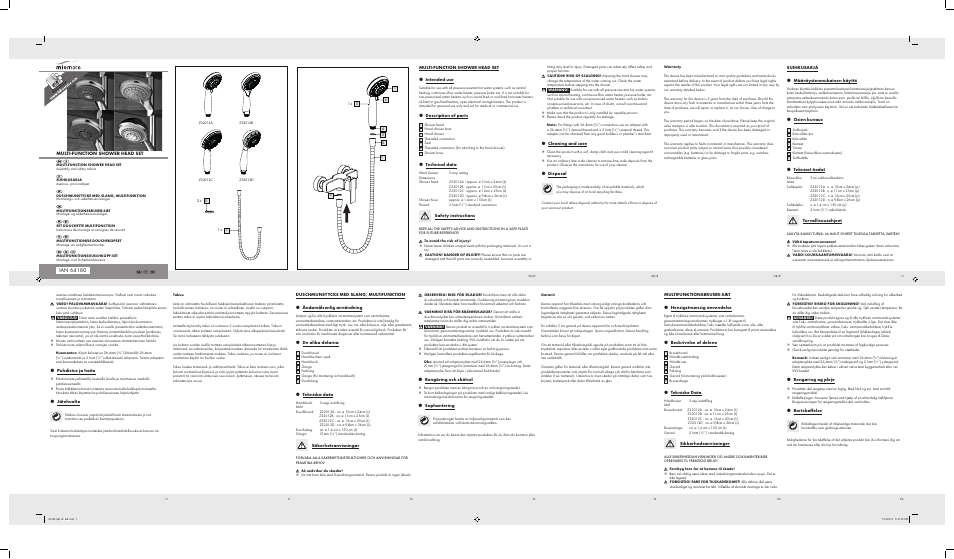 Miomare Z32012A/ Z32012B/ Z32012C/ Z32012D User Manual | 2 pages