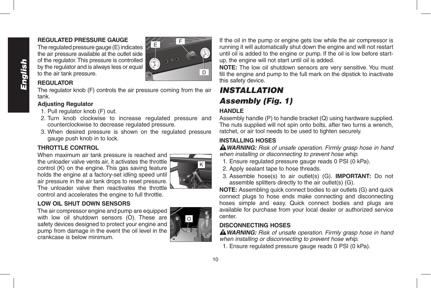 English, Installation assembly (fig. 1) | DeWalt D55273 User Manual | Page 10 / 80