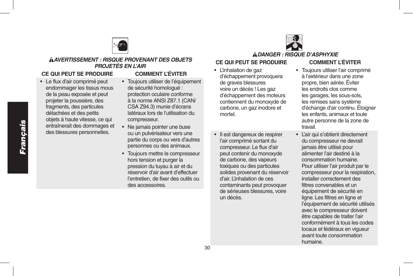 Français | DeWalt D55273 User Manual | Page 30 / 80