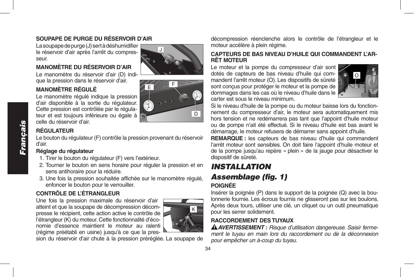 Français, Installation assemblage (fi g. 1) | DeWalt D55273 User Manual | Page 34 / 80