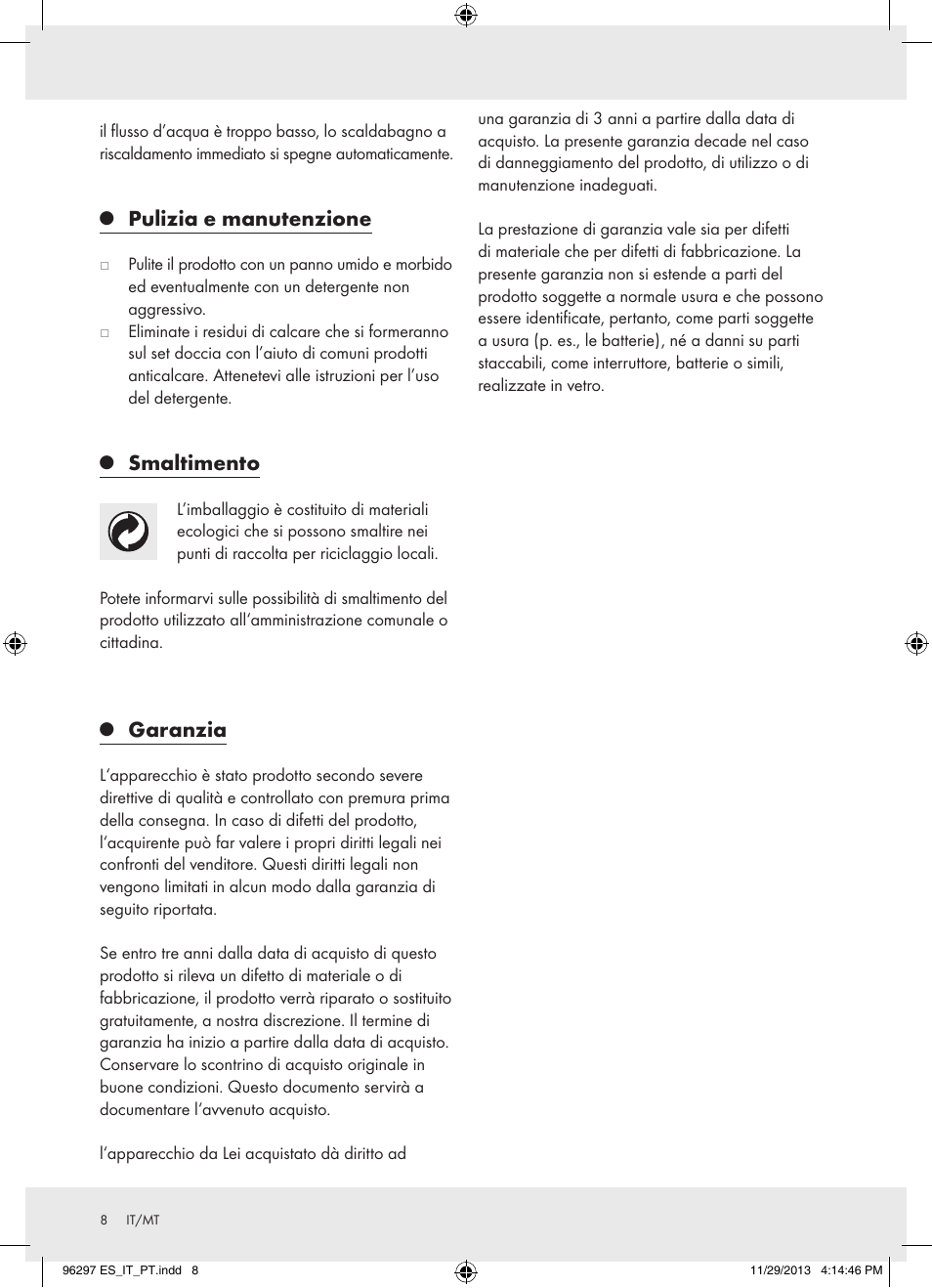 Pulizia e manutenzione, Smaltimento, Garanzia | Miomare Z31996 User Manual | Page 9 / 22