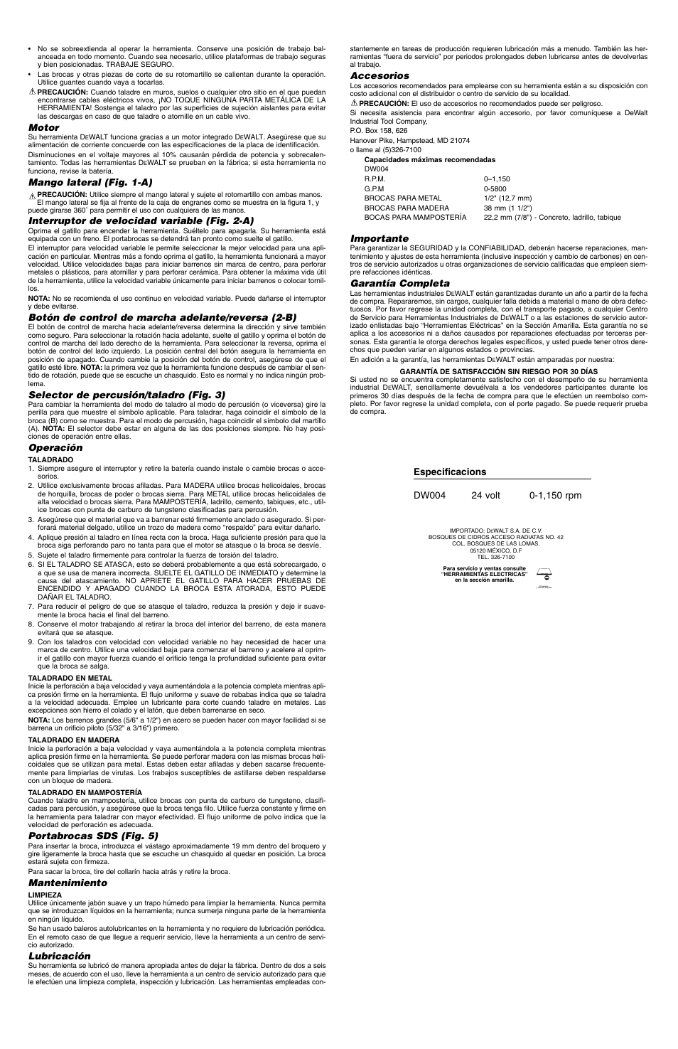 DeWalt DW004 User Manual | Page 6 / 6
