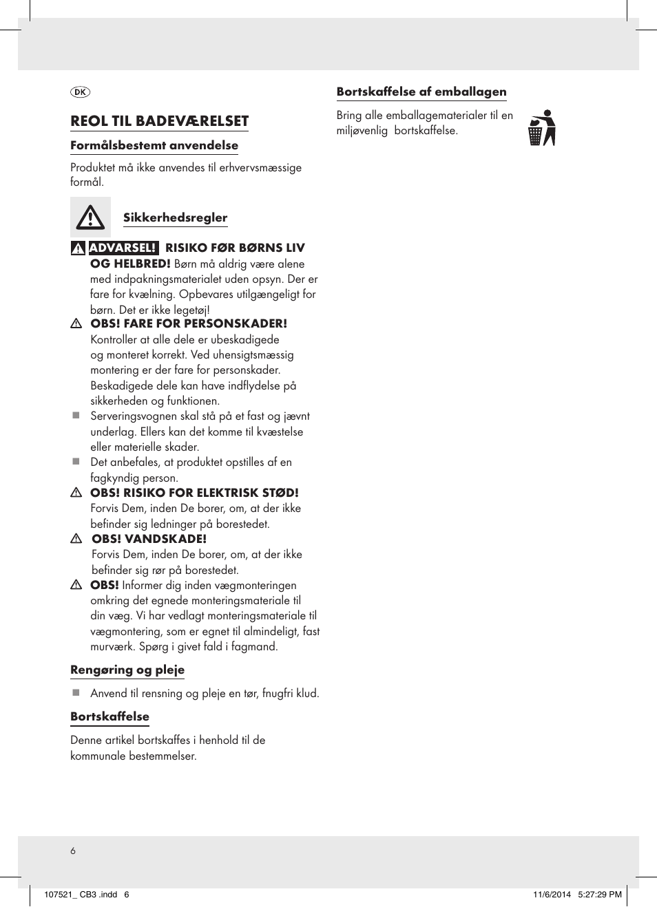 Reol til badeværelset | Miomare 107521-14-01 User Manual | Page 6 / 12