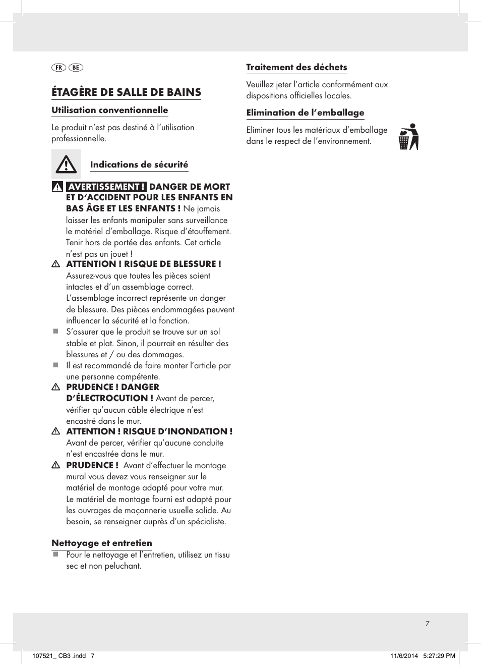 Étagère de salle de bains | Miomare 107521-14-01 User Manual | Page 7 / 12