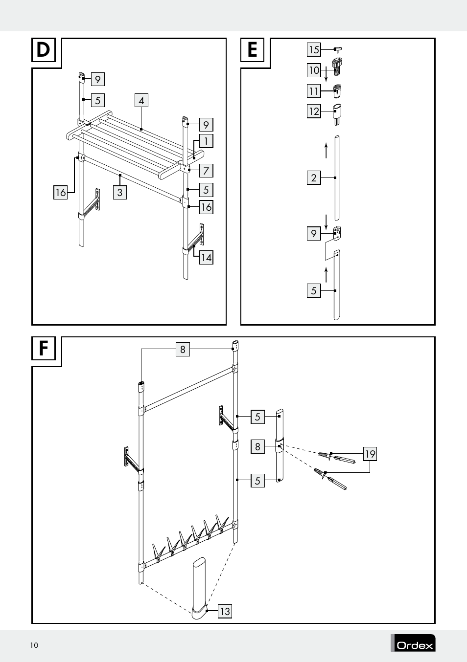 Fe d | Ordex Telescopic Wardrobe System User Manual | Page 10 / 15