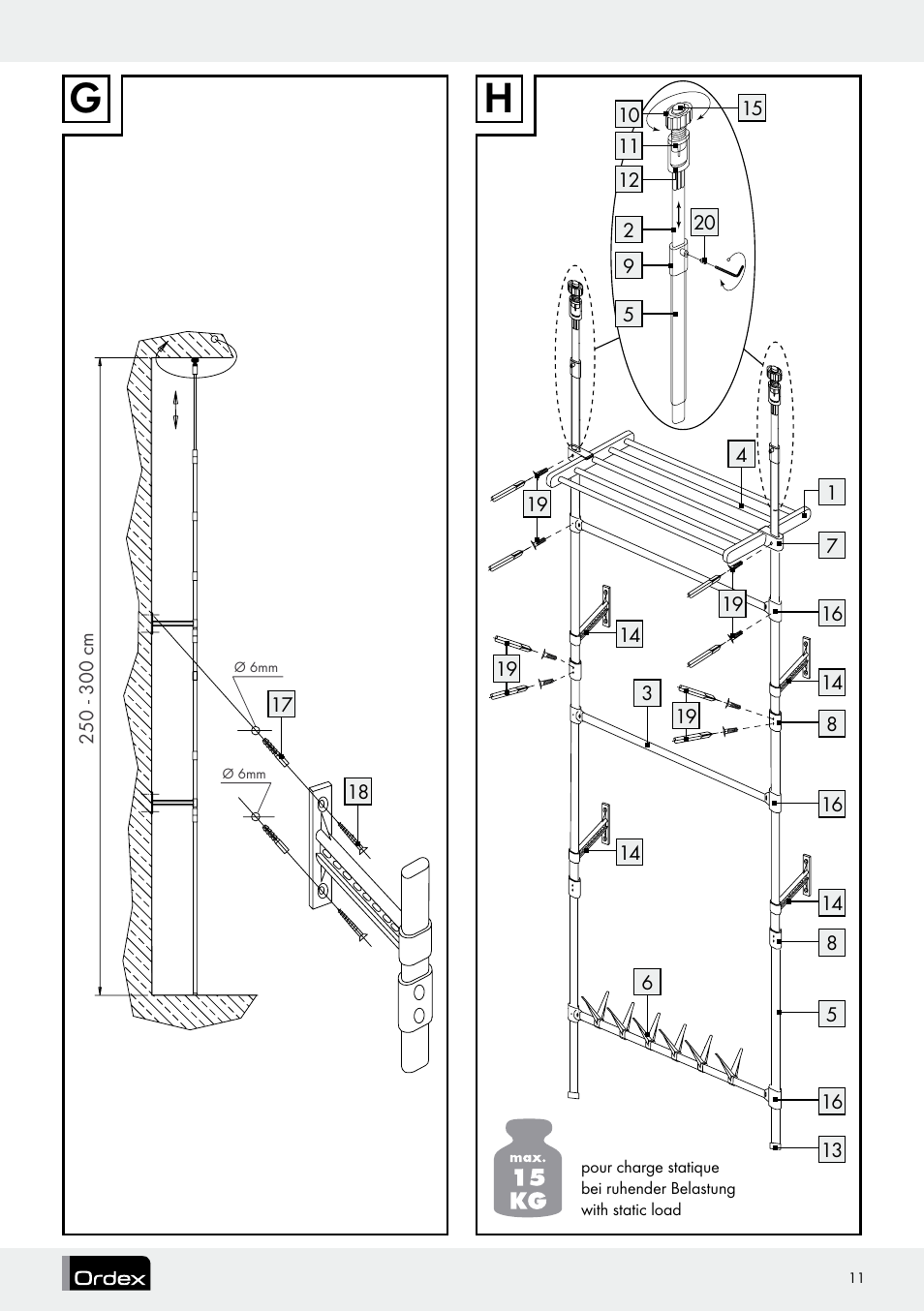 Ordex Telescopic Wardrobe System User Manual | Page 11 / 15