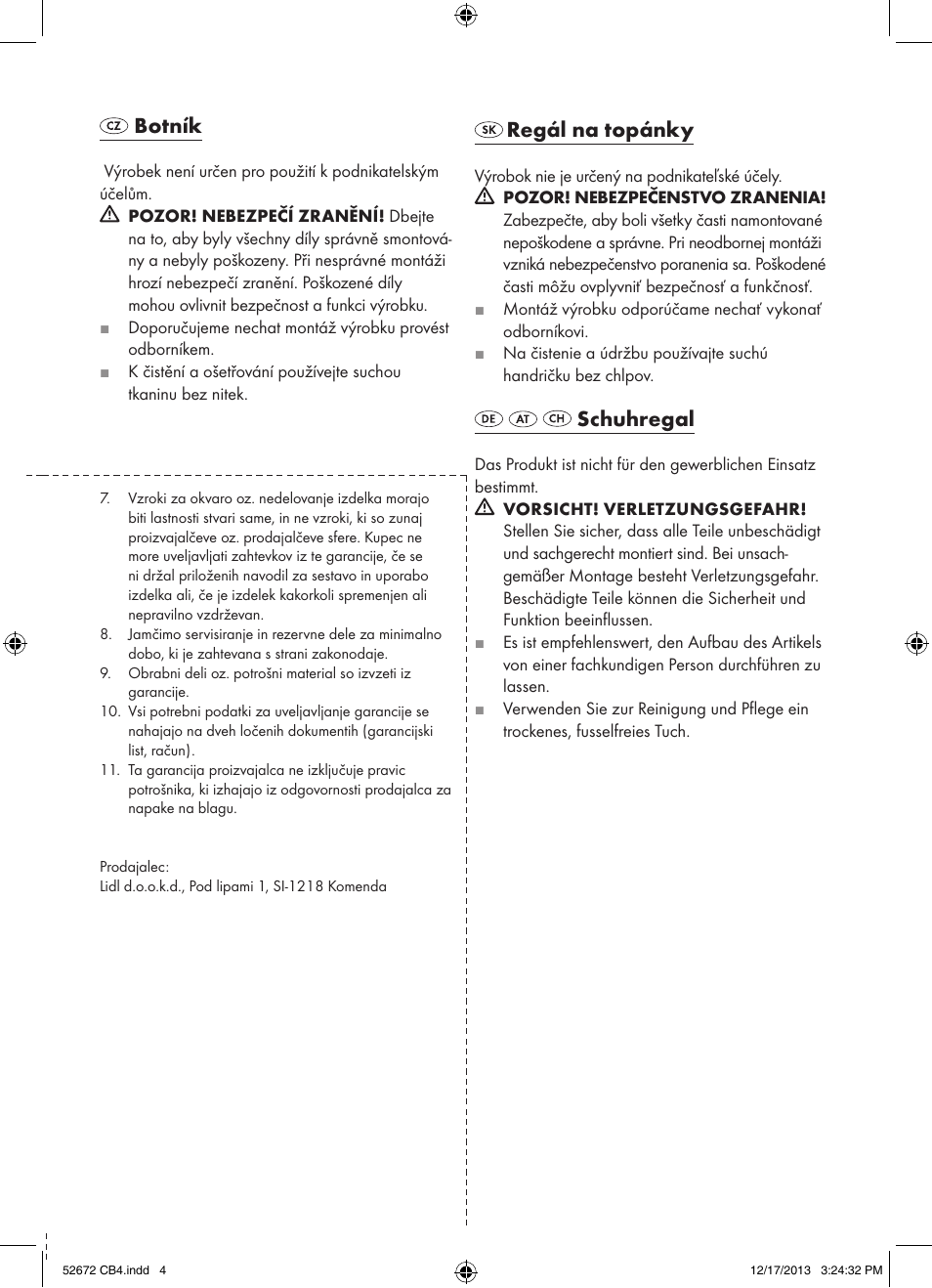 Botník, Regál na topánky, Schuhregal | Ordex T13851 User Manual | Page 3 / 4