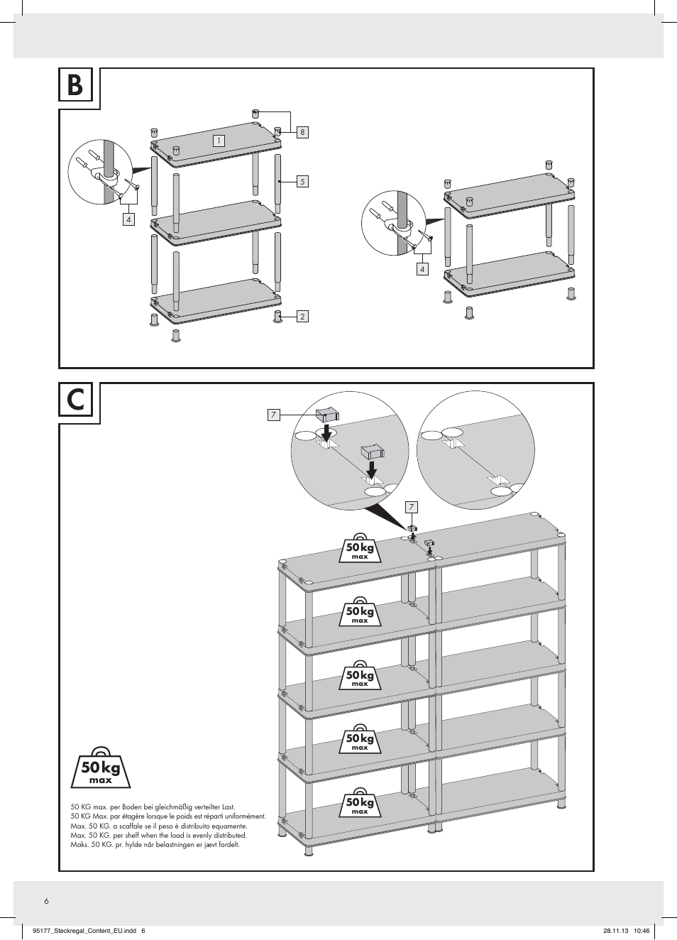 50 kg | Ordex Shelving Unit User Manual | Page 6 / 7