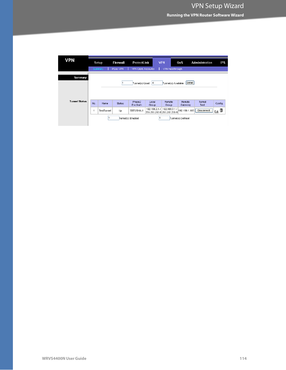 Vpn setup wizard | Linksys WRVS4400N User Manual | Page 120 / 180