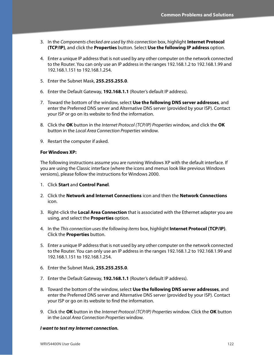 For windows xp | Linksys WRVS4400N User Manual | Page 128 / 180
