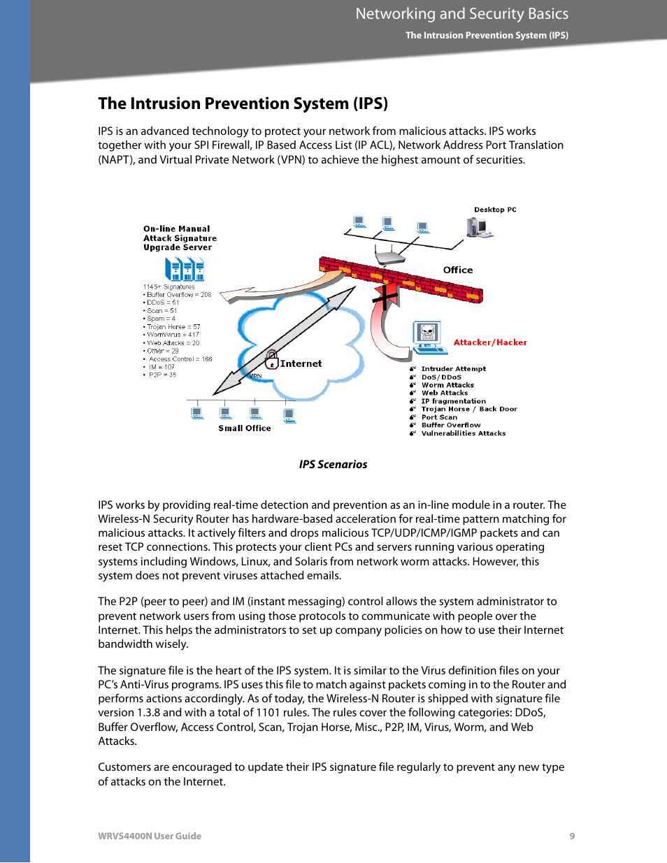 The intrusion prevention system (ips), Networking and security basics | Linksys WRVS4400N User Manual | Page 15 / 180