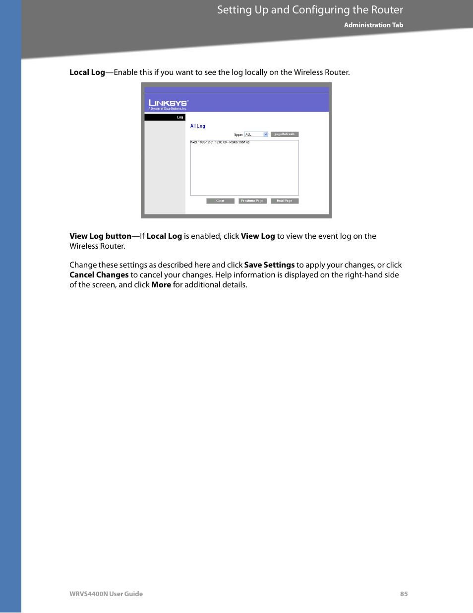Setting up and configuring the router | Linksys WRVS4400N User Manual | Page 91 / 180