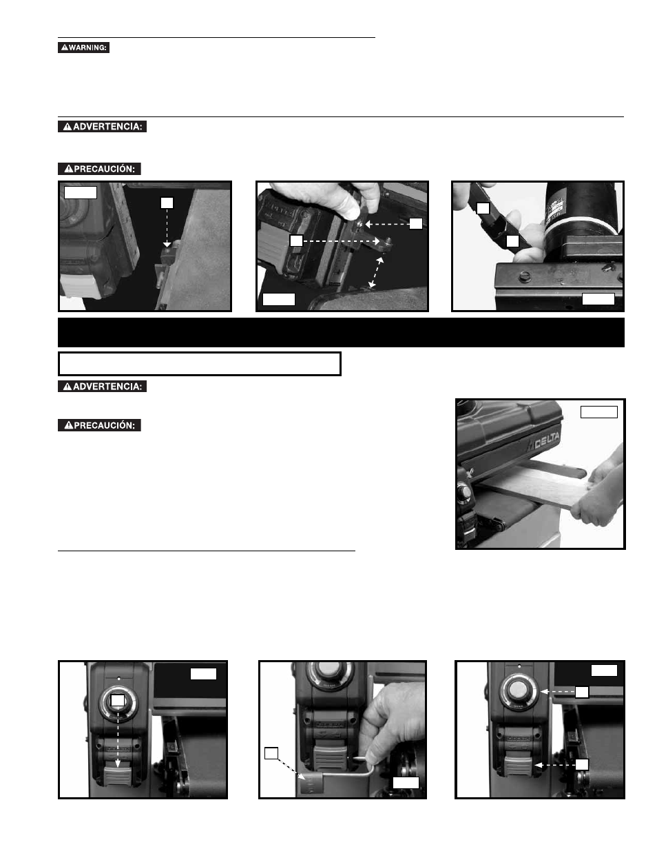 Operación, Arrancando y deteniendo la maquina, Controles y ajustes operacionales | Delta 31-260X User Manual | Page 47 / 60