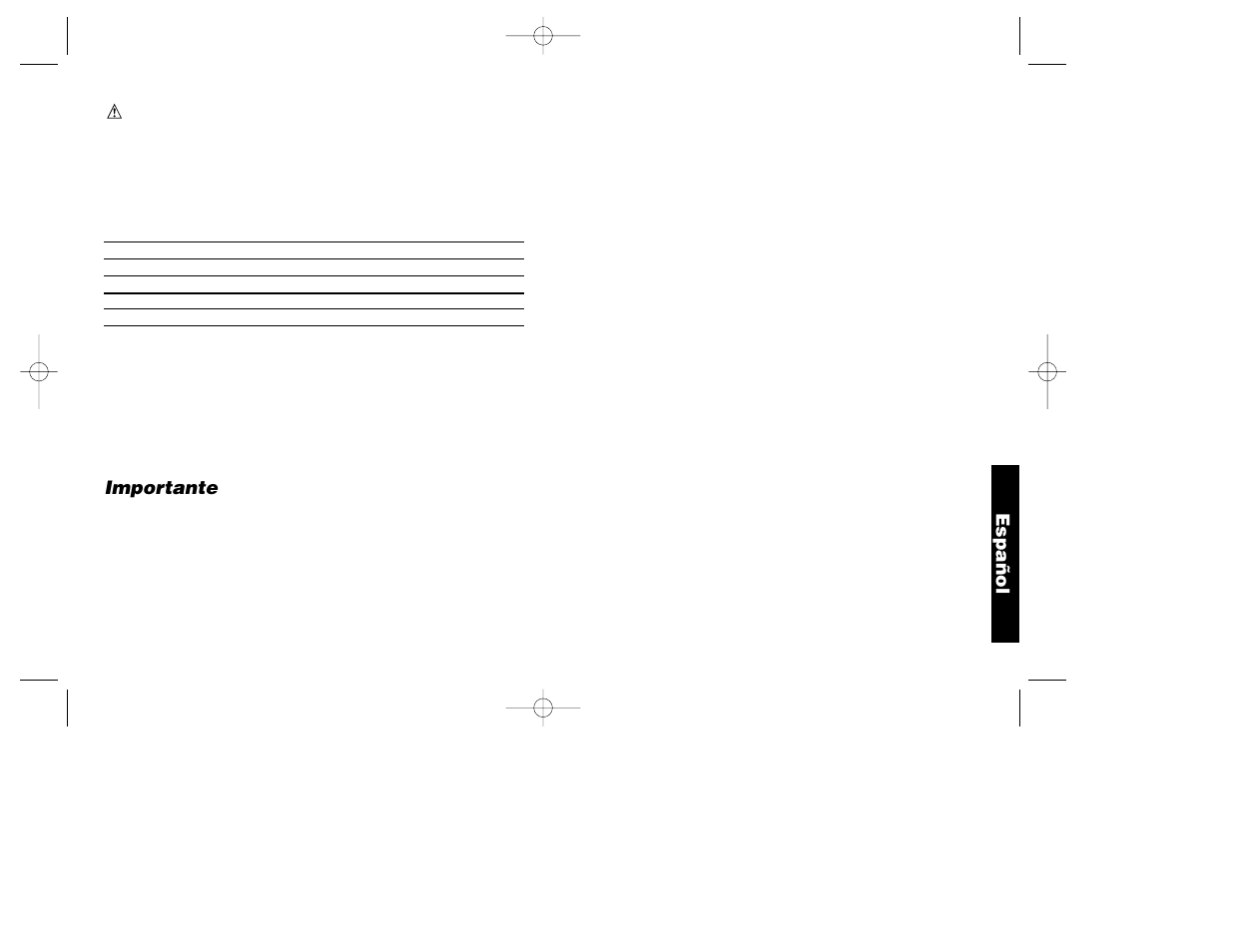 Importante, Español | DeWalt DW100-220 User Manual | Page 22 / 23