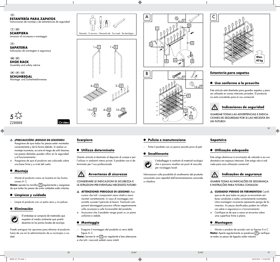 Ordex Z28888 User Manual | 2 pages