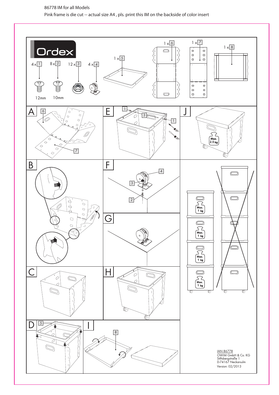 Ordex Storage Box User Manual | 1 page