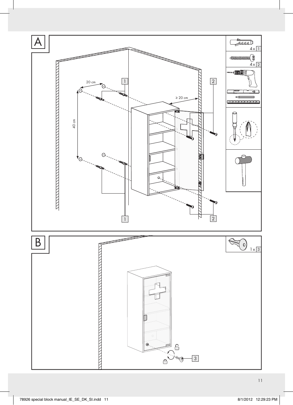 20 cm | Ordex T13728A/T13728B User Manual | Page 11 / 12