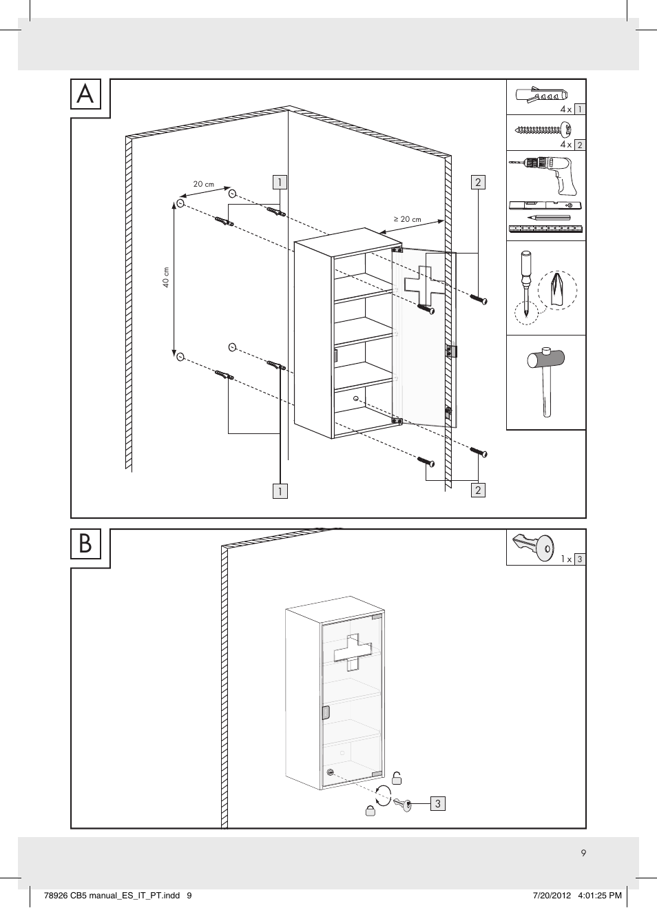 20 cm | Ordex T13728A/T13728B User Manual | Page 9 / 10