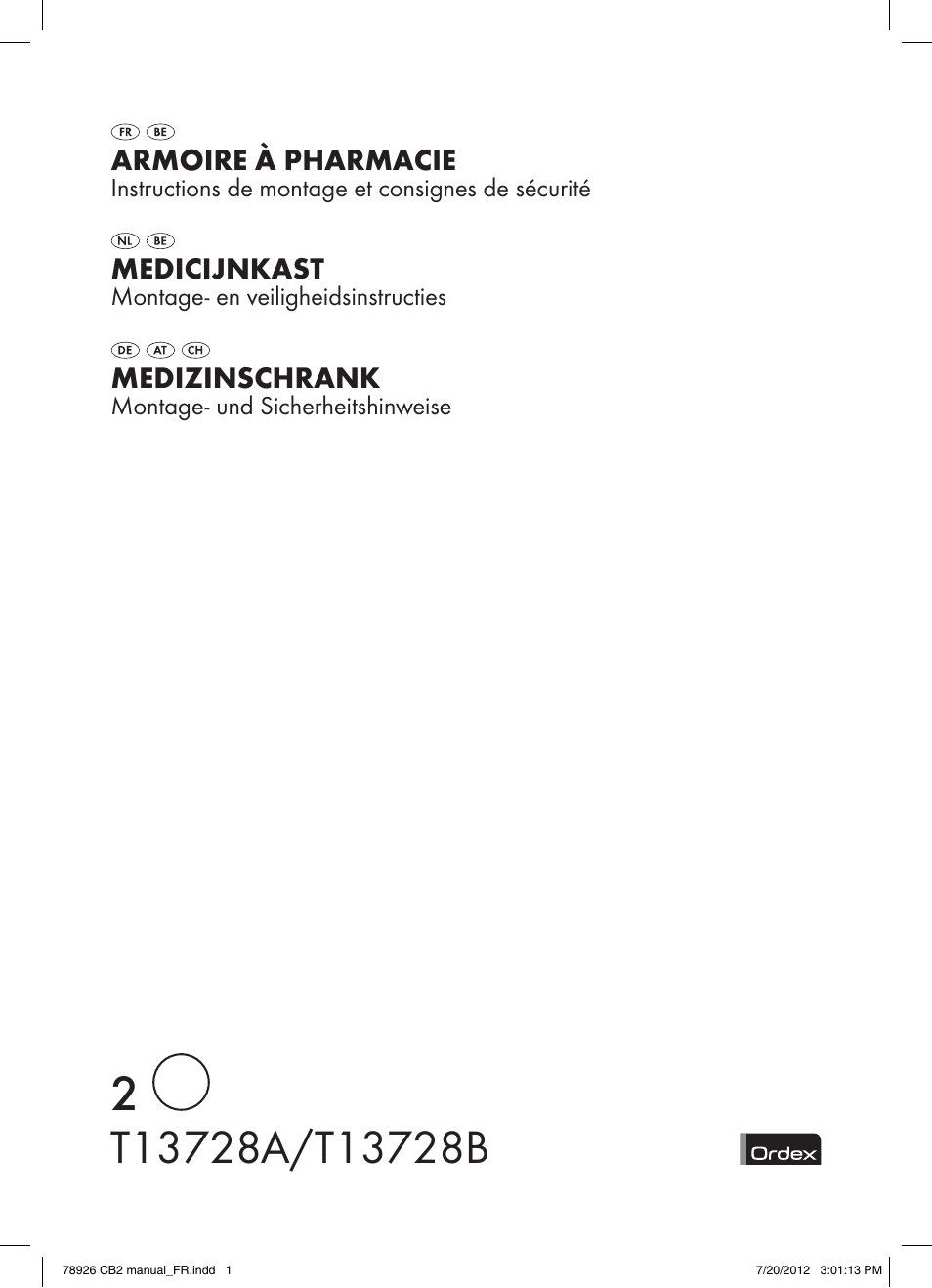 Ordex T13728A/T13728B User Manual | 8 pages