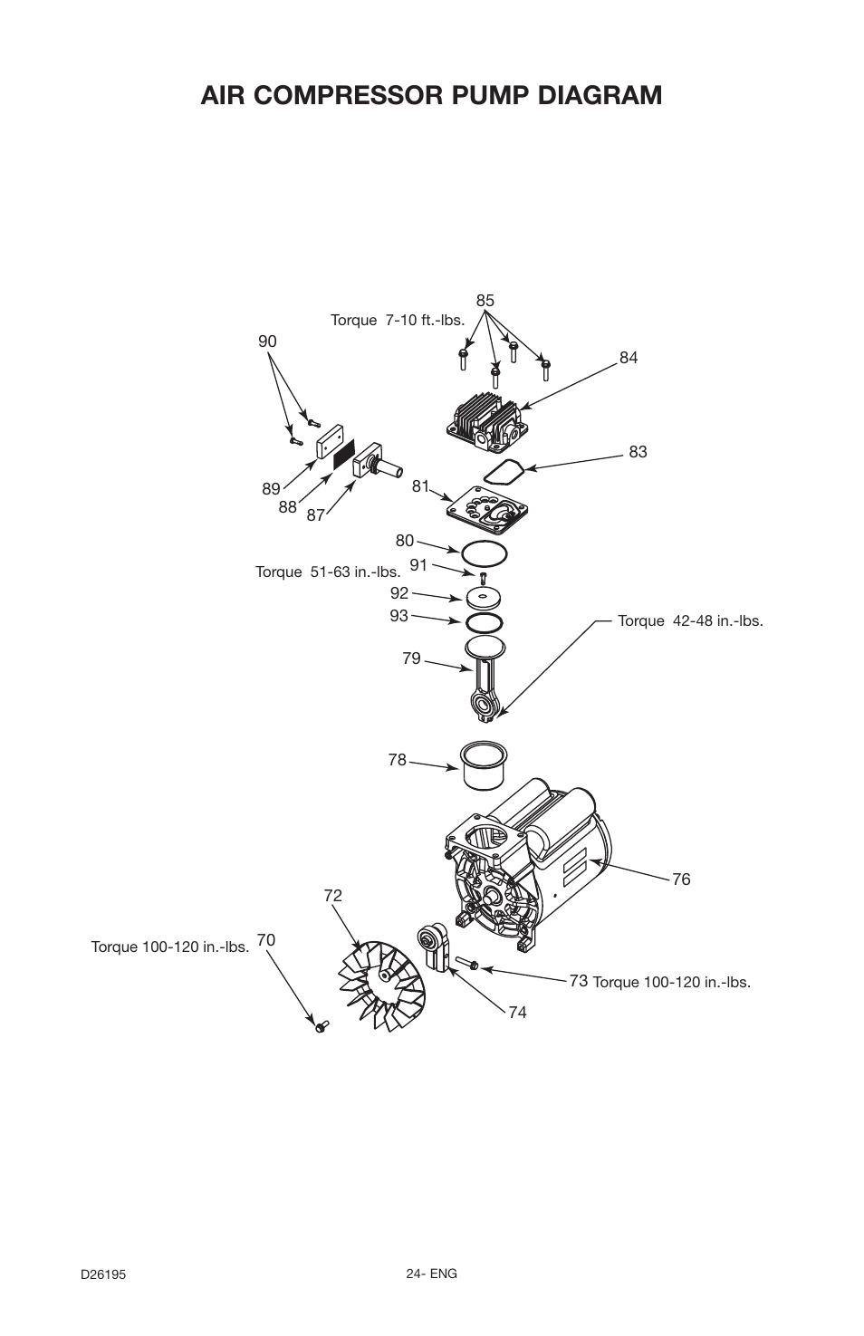 Air compressor pump diagram | Delta Oil-Free 66-651 User Manual | Page 24 / 26