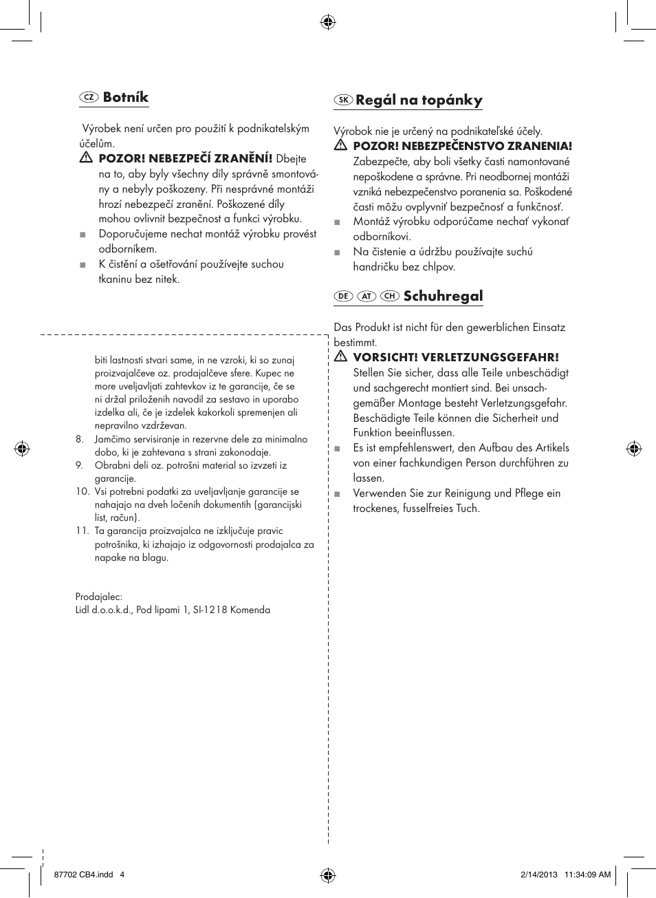 Botník, Regál na topánky, Schuhregal | Ordex T13726 User Manual | Page 3 / 4