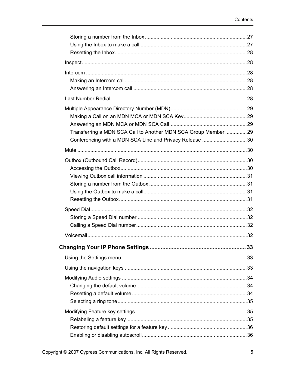 Cypress Communications IP Phone 1140 User Manual | Page 5 / 43