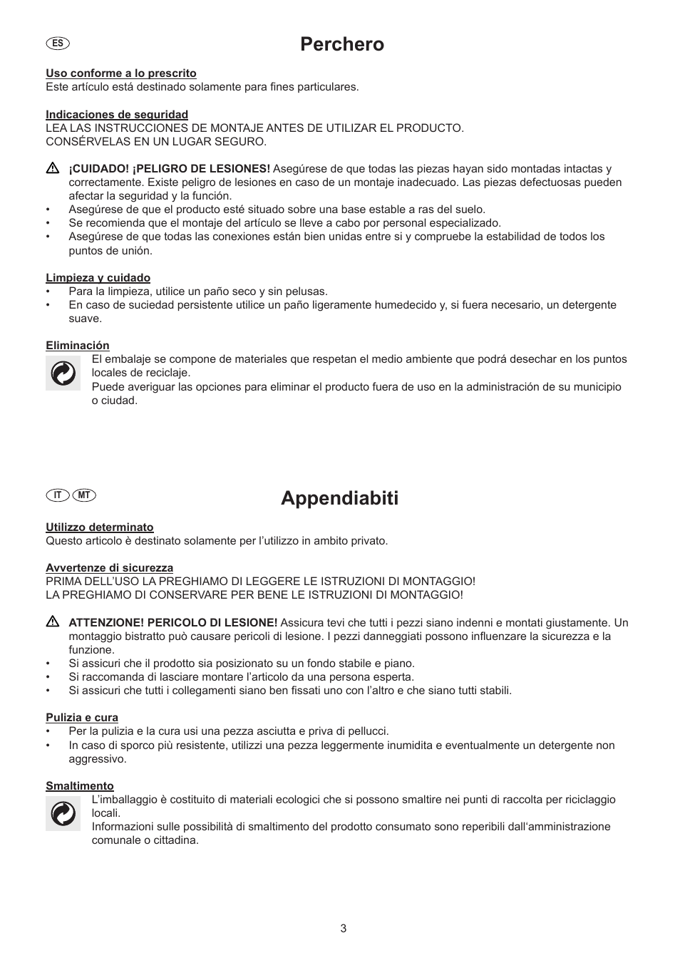 Perchero, Appendiabiti | Ordex T13828 User Manual | Page 4 / 7
