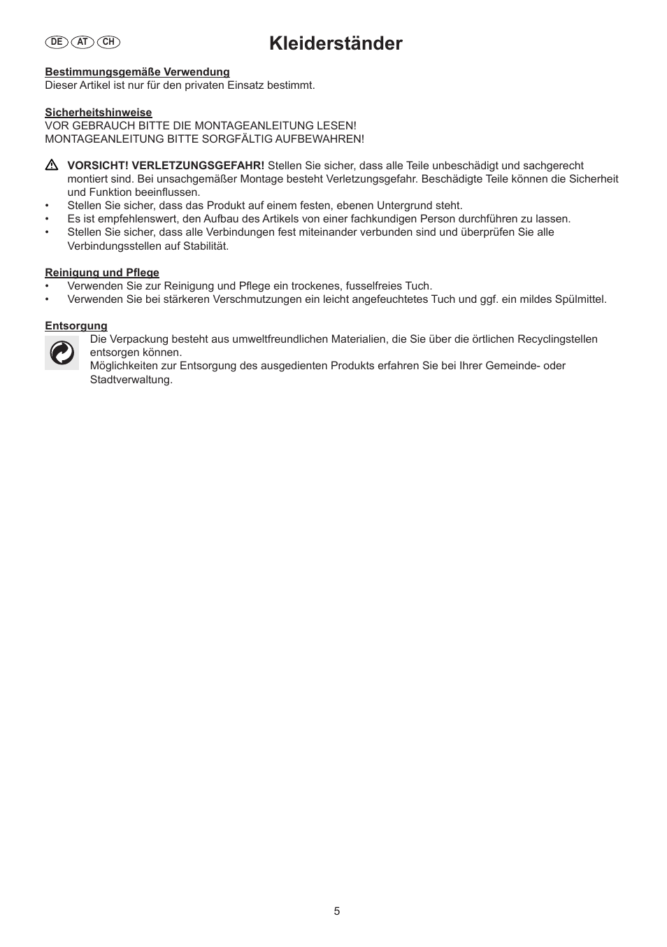 Kleiderständer | Ordex T13828 User Manual | Page 6 / 7
