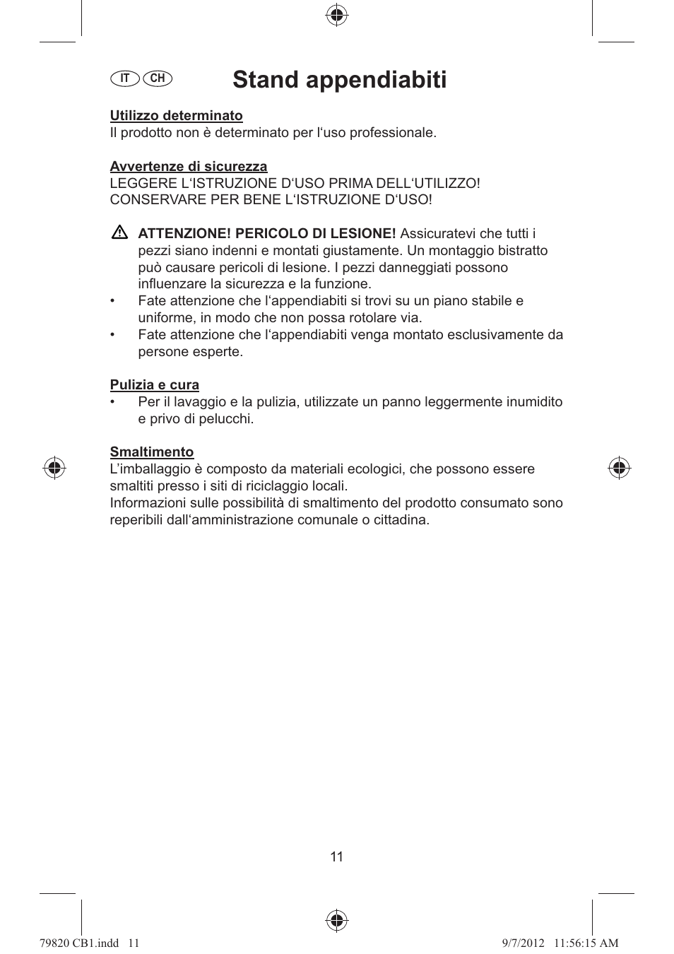 Stand appendiabiti | Ordex T13826 User Manual | Page 11 / 12