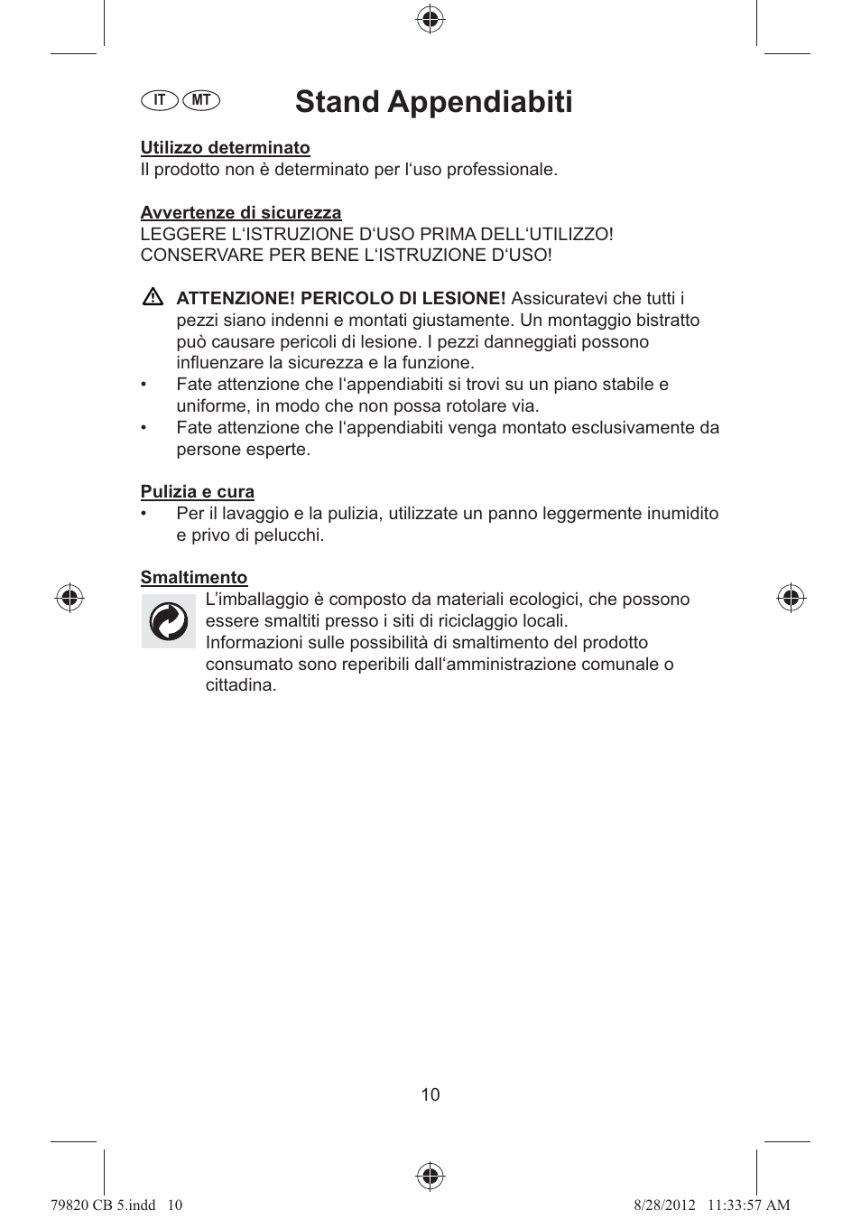 Stand appendiabiti | Ordex T13826 User Manual | Page 10 / 13