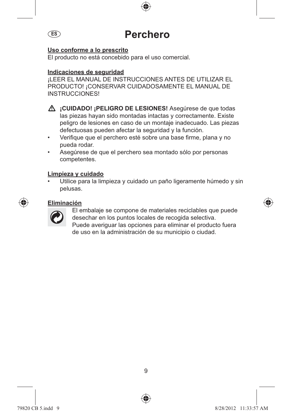 Perchero | Ordex T13826 User Manual | Page 9 / 13