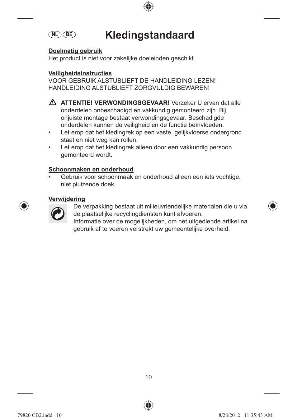 Kledingstandaard | Ordex T13826 User Manual | Page 10 / 11