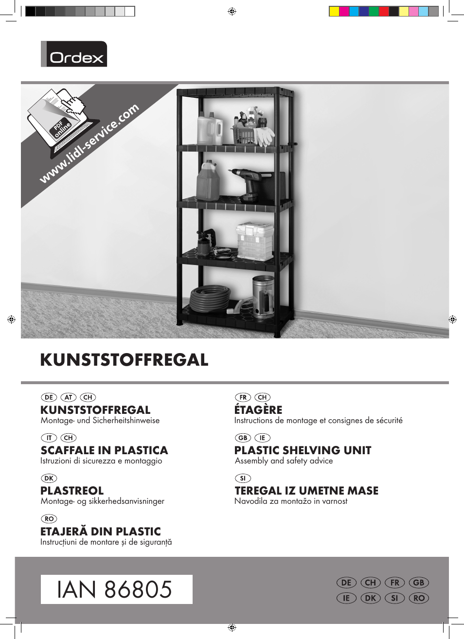 Ordex Plastic Shelving Unit User Manual | 8 pages
