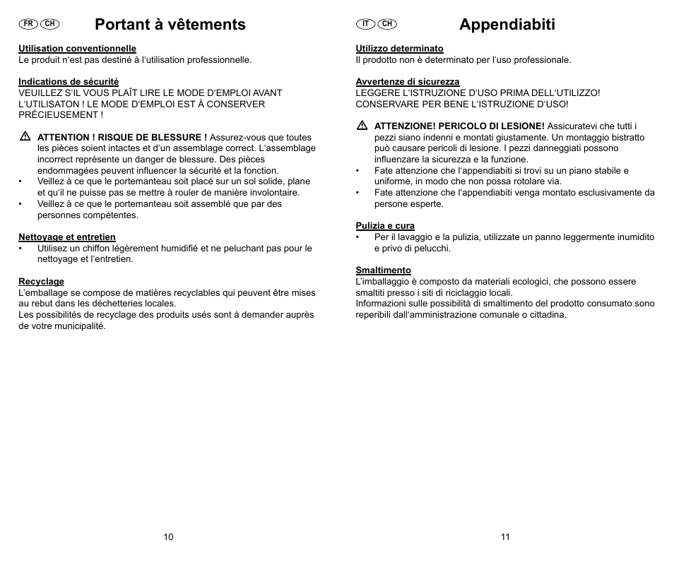 Portant à vêtements, Appendiabiti | Ordex T13826 User Manual | Page 6 / 7
