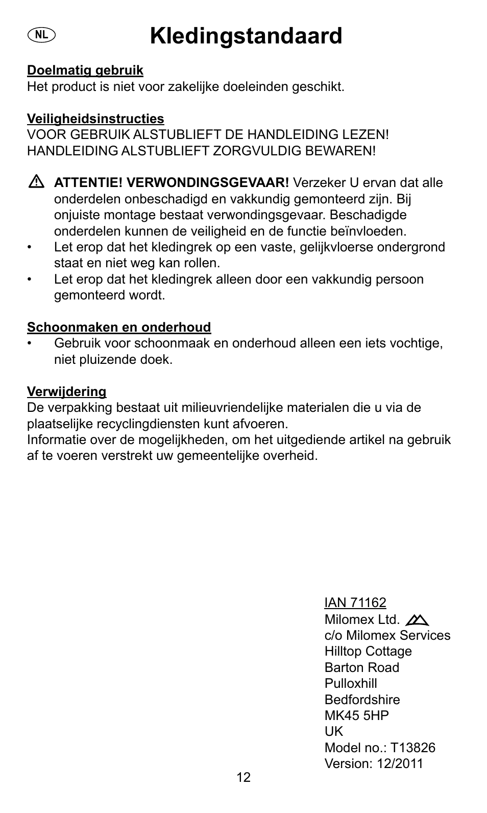 Kledingstandaard | Ordex T13826 User Manual | Page 7 / 7