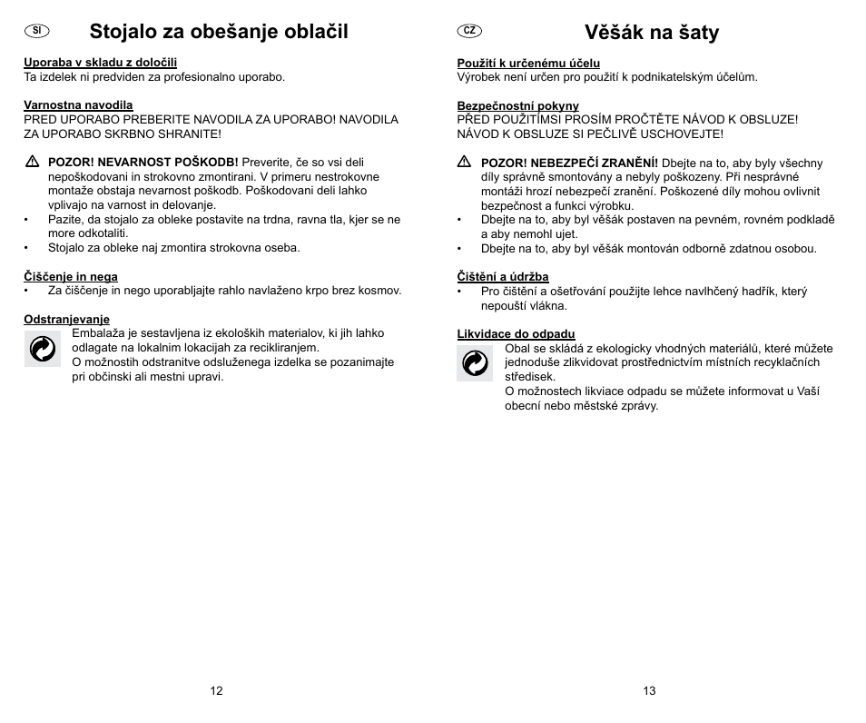 Věšák na šaty, Stojalo za obešanje oblačil | Ordex T13826 User Manual | Page 7 / 8