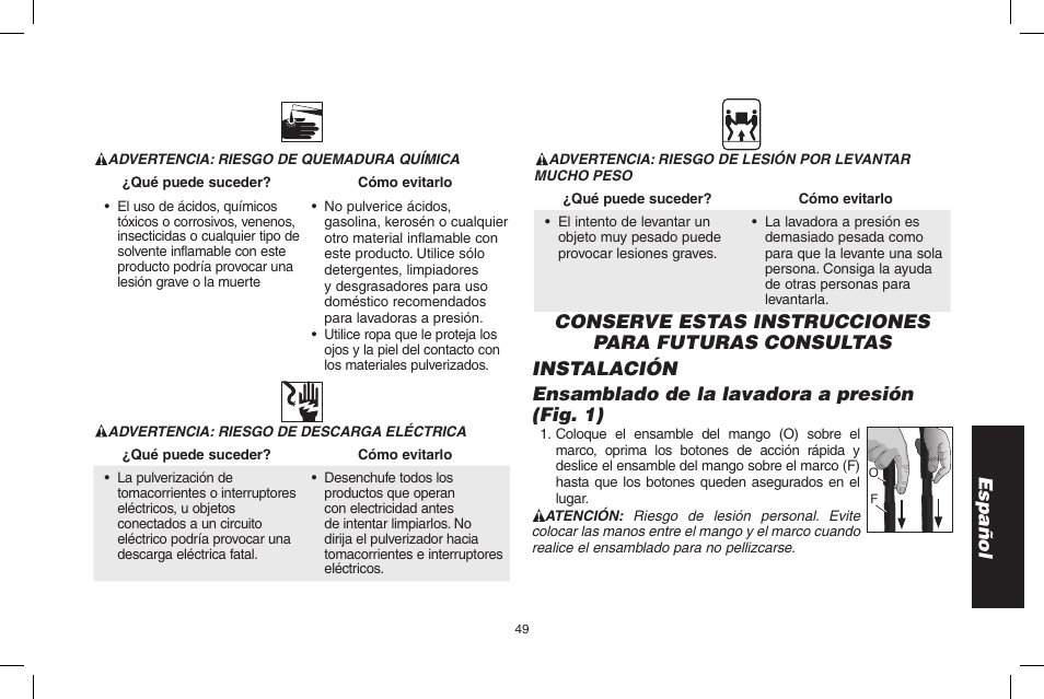Español | DeWalt DPH3100 User Manual | Page 49 / 64