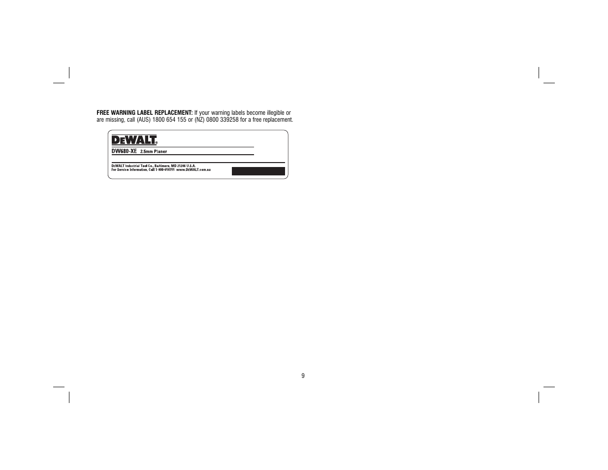 DeWalt N090451 User Manual | Page 11 / 12