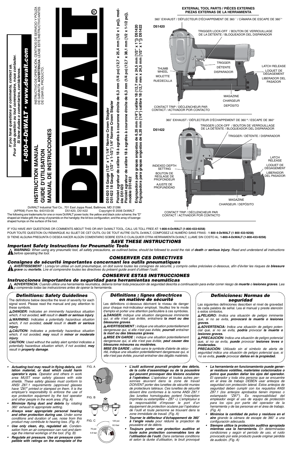 DeWalt D51420 User Manual | 10 pages