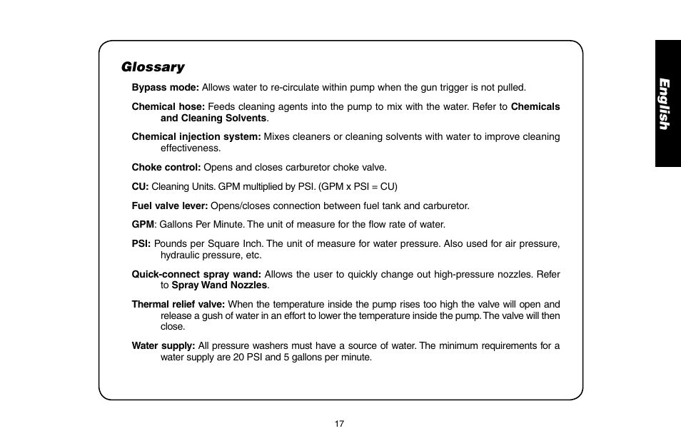 En g lis h glossary | DeWalt A16505 User Manual | Page 17 / 64
