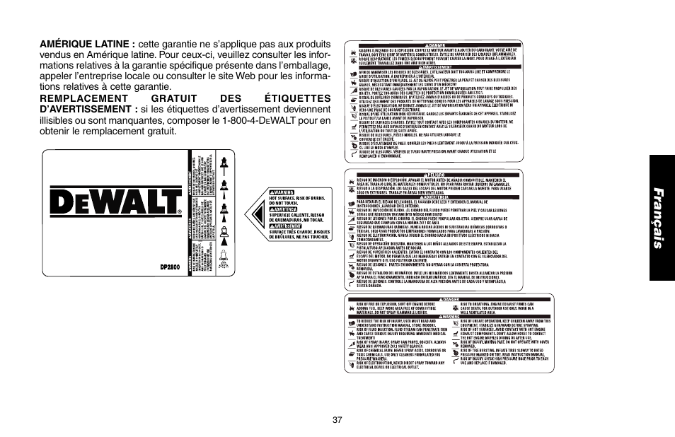 DeWalt A16505 User Manual | Page 37 / 64